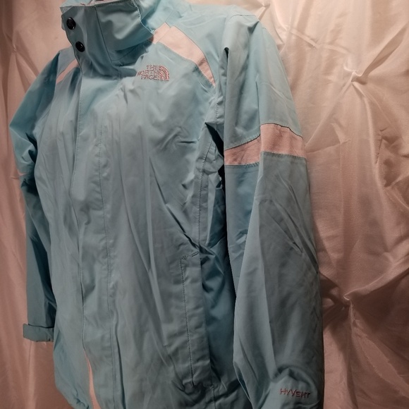 The North Face Women HyVent Jacket LGT Blue 14/16 - Picture 3 of 8